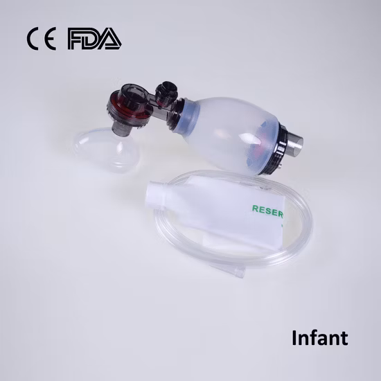 재사용 가능한 실리콘 Ambu 가방, CE가 포함된 수동 인공호흡기 가방 공장, 성인용 FDA, 소아 어린이, 어린이 크기